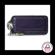 Load image into Gallery viewer, COACH HANG TAG 2.25" Purple Patent Leather Nickel Bag Charm Keychain Fob Large
