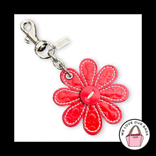 Load image into Gallery viewer, VINTAGE Y2K COACH Daisy Signature Keychain Red Leather KeyFob Bag Charm Hang Tag
