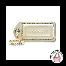 Load image into Gallery viewer, 2&quot; Y2K VINTAGE COACH Off White Polished Leather Fob Bag Charm Keychain Hang Tag
