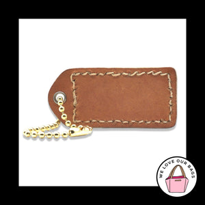 2" Y2K VINTAGE COACH Off White Polished Leather Fob Bag Charm Keychain Hang Tag
