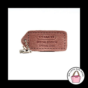 Special Edition 2004 VINTAGE COACH Pink Suede Fob Bag Charm Keychain Hang Tag