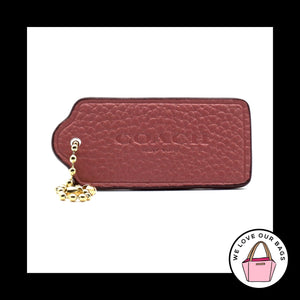 2.25" COACH NEW YORK Mauve Pink Pebbled Leather Fob Bag Charm Keychain Hang Tag