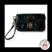 Load image into Gallery viewer, COACH LEGACY GIGI 65th Anniversary Turnlock Black Leather Stripe Wristlet Wallet
