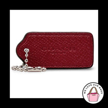 Load image into Gallery viewer, COACH HANG TAG 2" Bag Charm Keychain Fob New York Red Crossgrain Leather Nickel
