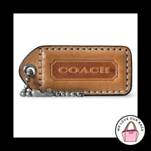 Load image into Gallery viewer, COACH Y2K VINTAGE Hang Tag 2" Natural Saddle Brown Leather Bag Charm Keychain
