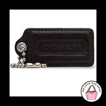 Load image into Gallery viewer, COACH HANG TAG 2.5" Mahogany Brown Leather Bag Charm Keychain Fob Nickel Large
