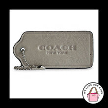 Load image into Gallery viewer, COACH HANG TAG 2.25" Taupe Beige Leather Bag Charm Keychain New York Gunmetal
