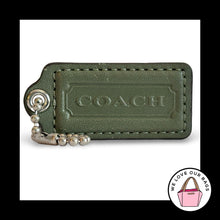 Load image into Gallery viewer, COACH HANG TAG 2.25" Green Smooth Leather Bag Charm Keychain Fob Nickel Large
