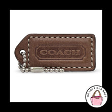 Load image into Gallery viewer, COACH Y2K VINTAGE Hang Tag 2" Brown Leather Nickel Bag Charm Keychain Fob Medium
