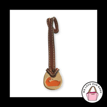 Load image into Gallery viewer, VINTAGE Y2K DOONEY &amp; BOURKE Orange Duck Brown Leather Fob Bag Charm Hang Tag
