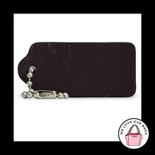 Load image into Gallery viewer, COACH HANG TAG 2.25" Black Oxblood Leather Bag Charm Keychain Fob New York Large
