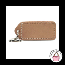 Load image into Gallery viewer, 2&quot; VINTAGE COACH White &amp; Natural Leather Nickel Fob Bag Charm Keychain Hang Tag
