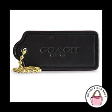 Load image into Gallery viewer, COACH HANG TAG 2" Dark Brown Leather Bag Charm Keychain Fob New York Gold Brass
