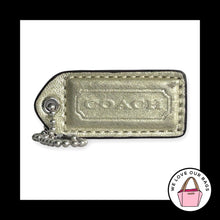 Load image into Gallery viewer, COACH Y2K VINTAGE Hang Tag 2" Gold Metallic Leather Bag Charm Keychain Fob Med
