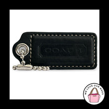 Load image into Gallery viewer, COACH Y2K VINTAGE Hang Tag 2.5" Black Leather Bag Charm Keychain Fob Large
