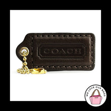 Load image into Gallery viewer, COACH HANG TAG 2" Brown Smooth Leather Bag Charm Keychain Fob Brass Medium
