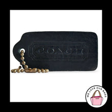 Load image into Gallery viewer, COACH VINTAGE DOUBLESIDED Hang Tag Black Leather Brass Bag Charm Keychain Fob
