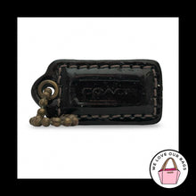 Load image into Gallery viewer, COACH HANG TAG 1.5" Brown Patent Leather Antique Brass Bag Charm Keychain Fob
