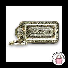 Load image into Gallery viewer, COACH HANG TAG 1.5" Bag Charm Keychain Fob Gold Crackle Leather Nickel Small
