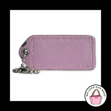 Load image into Gallery viewer, COACH Y2K VINTAGE Hang Tag 2" White Purple Leather Bag Charm Keychain Fob Medium
