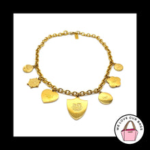 Load image into Gallery viewer, Rare $168 COACH POPPY 2011 Enamel Crystal Flower Charm Gold Metal Chain NECKLACE
