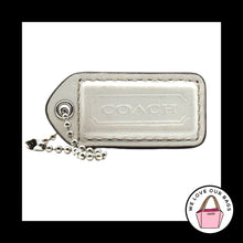 Load image into Gallery viewer, 2&quot; Med Y2K VINTAGE COACH White &amp; Saddle Leather Fob Bag Charm Keychain Hang Tag
