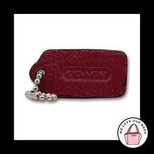 Load image into Gallery viewer, Ltd Ed 1.5" COACH LEGACY Red Leather Nickel Key Fob Bag Charm Keychain Hang Tag
