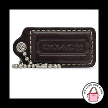 Load image into Gallery viewer, COACH HANG TAG 2.5" Brown Polished Leather Nickel Bag Charm Keychain Fob Large
