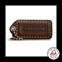 Load image into Gallery viewer, COACH Y2K VINTAGE Hang Tag 2" Brown Leather Bag Charm Keychain Fob Nickel Medium
