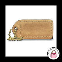 Load image into Gallery viewer, COACH Y2K VINTAGE Hang Tag 2" Denim Blue Leather Bag Charm Fob Antique Brass
