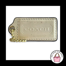 Load image into Gallery viewer, COACH HANG TAG 2.5" Cream Off White Patent Leather Bag Charm Keychain Fob Brass
