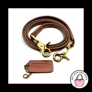 2 pc Lot COACH VINTAGE Tabac Brown HangTag Fob Charm & Trigger Leather Bag Strap