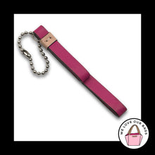 Load image into Gallery viewer, COACH TASSEL Double Loop Hang Tag Bag Charm Keychain Fob Pink Leather 4.5"
