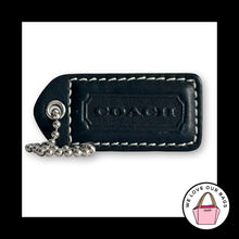 Load image into Gallery viewer, COACH Y2K VINTAGE Hang Tag 2" Navy Blue Leather Bag Charm Keychain Fob Medium

