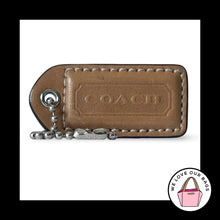 Load image into Gallery viewer, COACH Y2K VINTAGE Hang Tag 2" Light Brown Taupe Leather Bag Charm Keychain Fob
