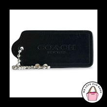 Load image into Gallery viewer, COACH HANG TAG 2.25" Black Leather Bag Charm Keychain Fob New York Silver Nickel
