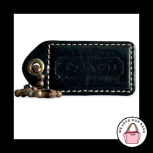 Load image into Gallery viewer, 65th Anniversary COACH Y2K VINTAGE Hang Tag 2.5" Black Leather Bag Charm Fob
