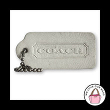 Load image into Gallery viewer, COACH VINTAGE DOUBLESIDED White Leather Hang Tag Bag Charm Keychain Fob 2.25"
