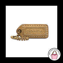 Load image into Gallery viewer, 2&quot; COACH Tan Saddle Suede Leather Antique Brass Fob Bag Charm Keychain Hang Tag
