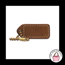 Load image into Gallery viewer, 2&quot; COACH Tan Saddle Suede Leather Antique Brass Fob Bag Charm Keychain Hang Tag
