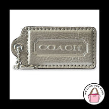 Load image into Gallery viewer, XL Huge COACH HANG TAG 3" Champagne Gold Pebbled Leather Bag Charm Keychain Fob

