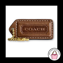 Load image into Gallery viewer, COACH Y2K VINTAGE Hang Tag 2" Brown Leather Bag Charm Keychain Fob Brass Medium
