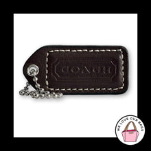 Load image into Gallery viewer, COACH Y2K VINTAGE Hang Tag 2" Brown Black Leather Bag Charm Keychain Fob Medium
