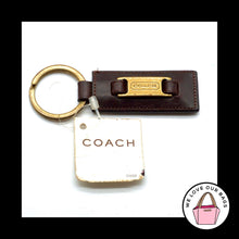 Load image into Gallery viewer, NWT Rare VINTAGE COACH Italy Mahogany Brown Leather Key Fob Bag Charm Keychain
