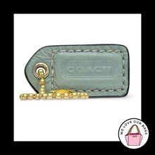 Load image into Gallery viewer, COACH Y2K VINTAGE Hang Tag 1.5" Blue Polished Leather Bag Charm Keychain Fob
