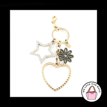 Load image into Gallery viewer, Rare 7&quot; XL COACH Heart Star Flower Daisy Crystal Fob Bag Charm Keychain Hang Tag
