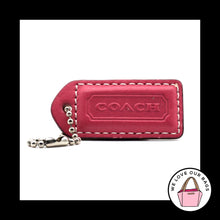 Load image into Gallery viewer, 2&quot; Y2K VINTAGE COACH Pink Saddle Leather Nickel Fob Bag Charm Keychain Hang Tag
