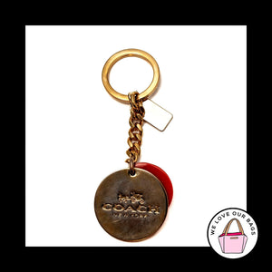 COACH Horse Carriage RESIN STACKED Disc Fob Bag Charm Keychain Hang Tag 63479