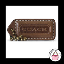 Load image into Gallery viewer, COACH Y2K VINTAGE Hang Tag 2" Brown Antique Brass Leather Bag Charm Keychain Fob
