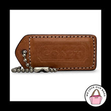Load image into Gallery viewer, COACH Y2K VINTAGE Hang Tag 2" Honey Saddle Brown Leather Bag Charm Keychain Fob
